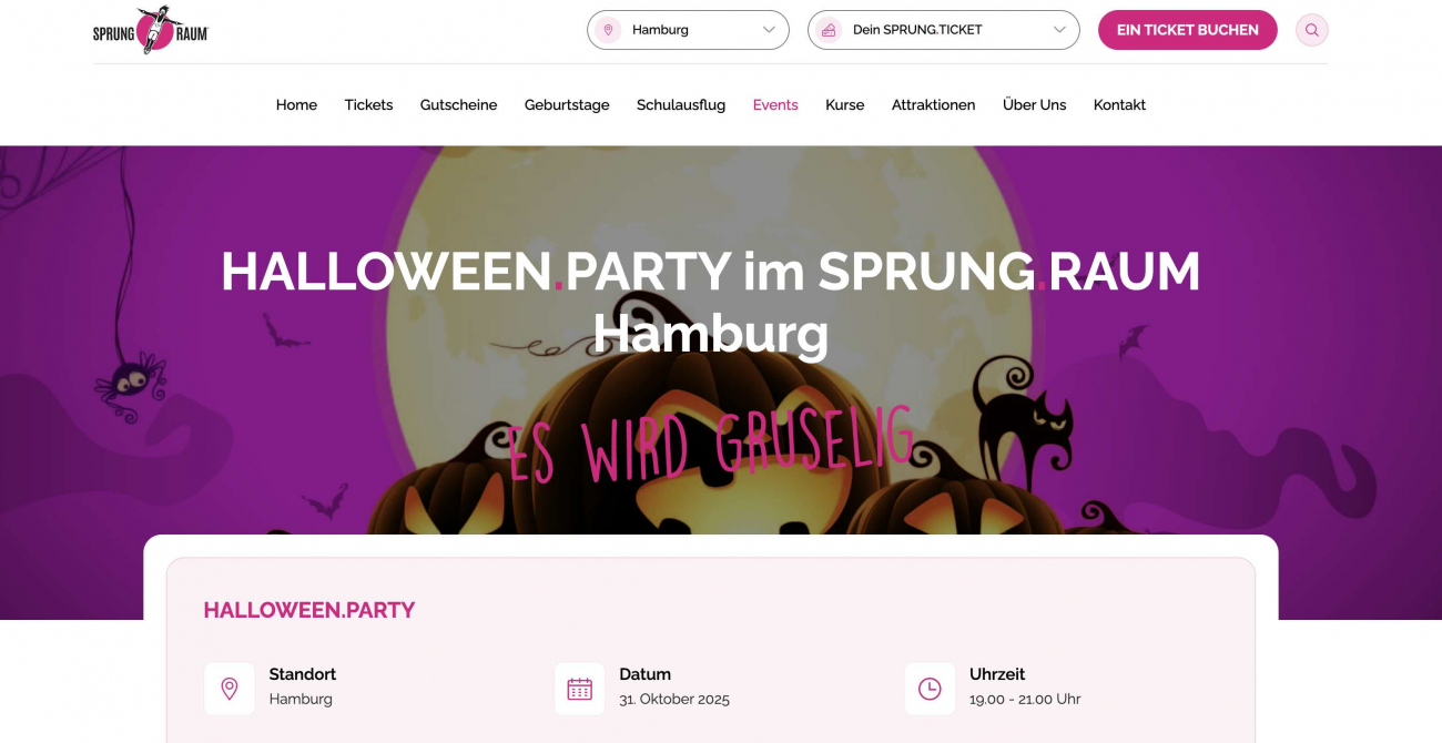 Halloween Party im SPRUNG.RAUM Hamburg