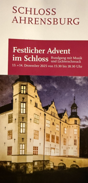 Schloss Ahrensburg im Advent – Festlicher Lichterglanz am 13. und 14. Dezember 2025