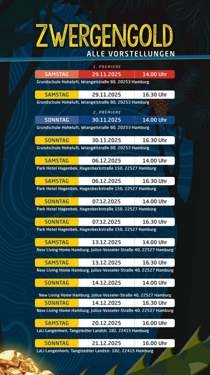 Zwergengold – Ein musikalisches Weihnachtsmärchen in Hamburg